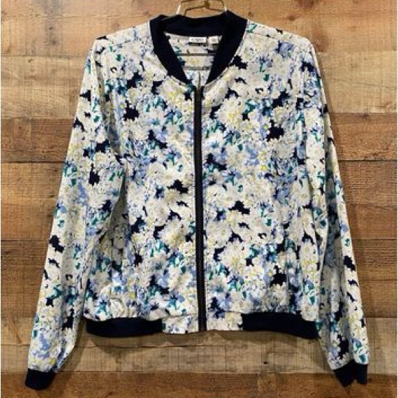 CATO Zippered Floral Print Lightweight Cardigan Jacket Size XL - Picture 1 of 5